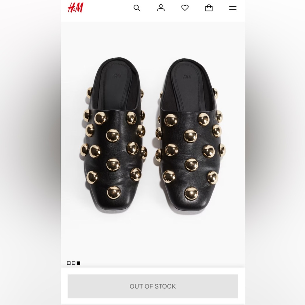 H&M Gold Stud Embellished Mules